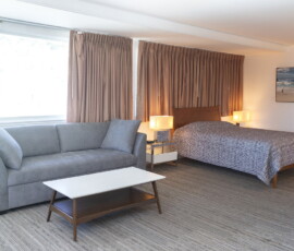 Seal Rock Inn - Room 204 - Bed and Sofa